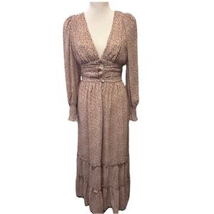 Altar'd State Women's Maxi Dress Cottagecore Prairie Boho Floral Pink Fairy Long